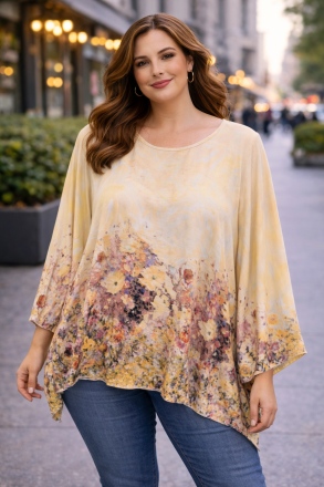 Дамска МАКСИ блуза в жълто