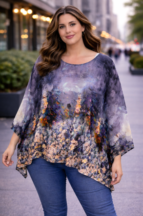 Дамска МАКСИ блуза в синьо