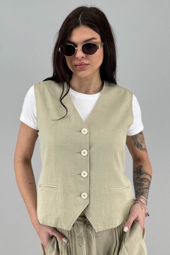 Дамски елек в светло зелено