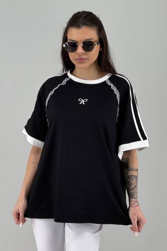 Дамска блуза в черно с бяло