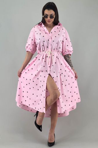 Рокля в розово с точки
