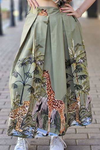 Дълга пола от памук с принт