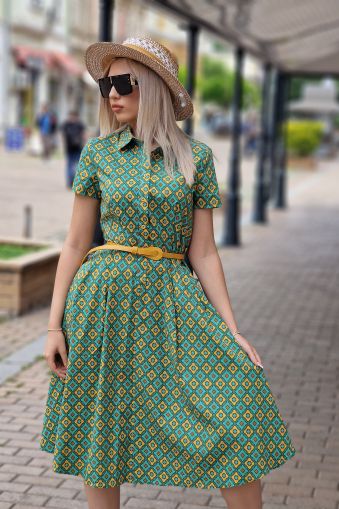 Рокля от памук миди дължина