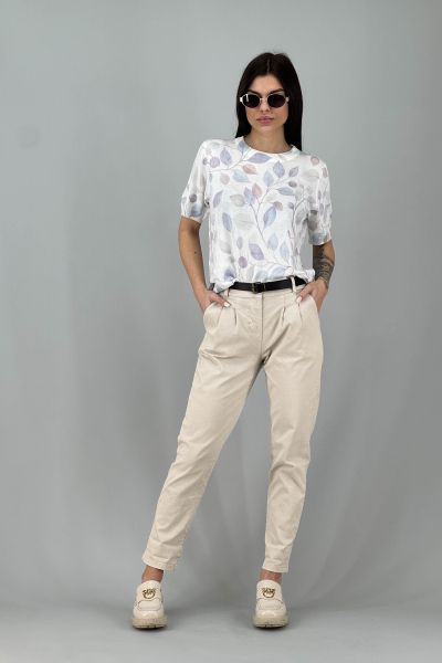 Дамска блуза с листен принт