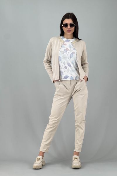 Дамска блуза с листен принт