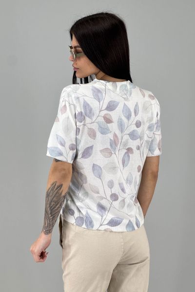 Дамска блуза с листен принт