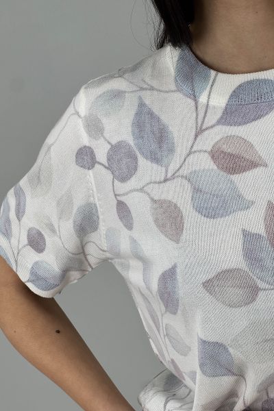 Дамска блуза с листен принт