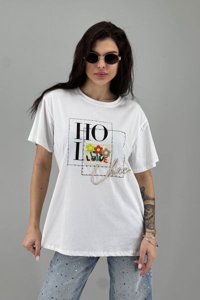 Дамска тениска в бяло