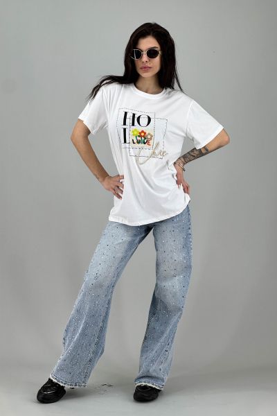 Дамска тениска в бяло