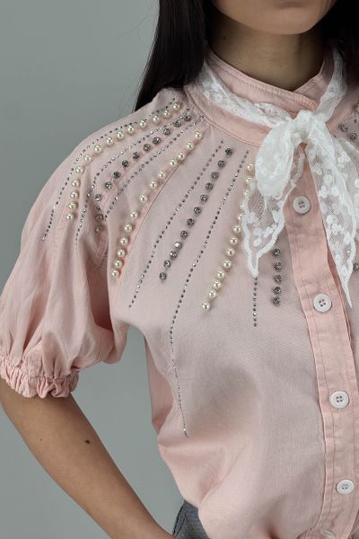 Дамска риза в цвят пудра