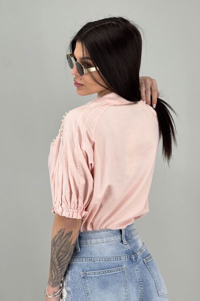 Дамска риза в цвят пудра