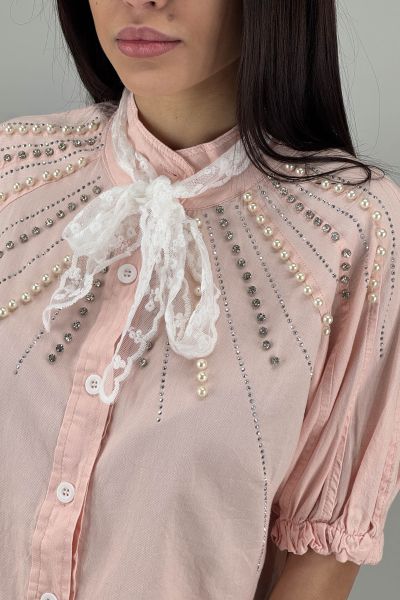 Дамска риза в цвят пудра