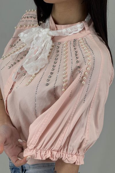 Дамска риза в цвят пудра