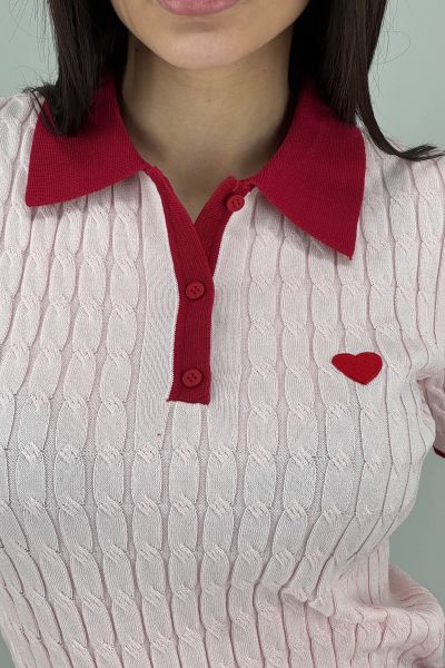 Дамски пуловер фино плетиво в розово