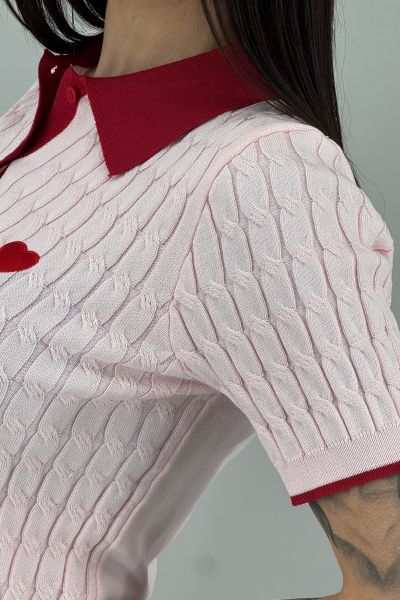 Дамски пуловер фино плетиво в розово