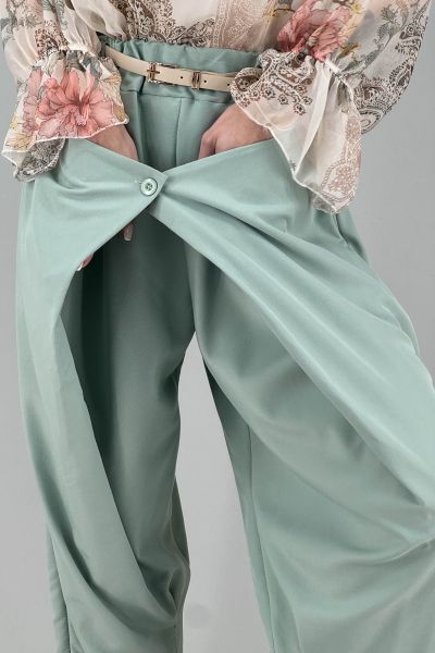 Дамски панталон в светло зелено