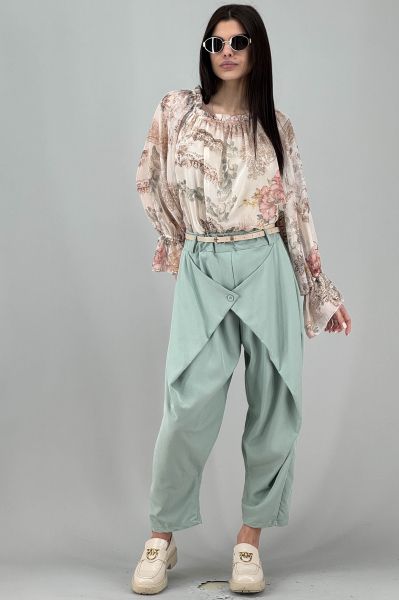 Дамски панталон в светло зелено