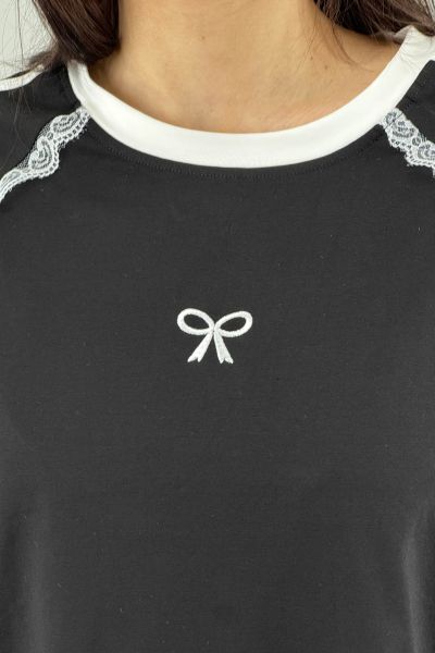 Дамска блуза в черно с бяло