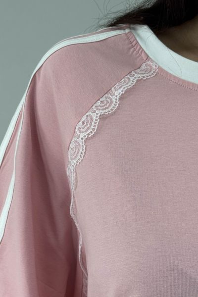 Дамска блуза в розово и бяло