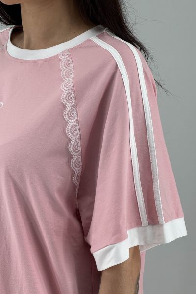 Дамска блуза в розово и бяло