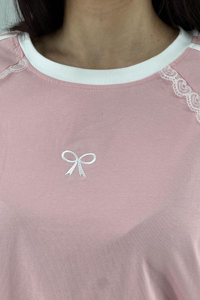 Дамска блуза в розово и бяло