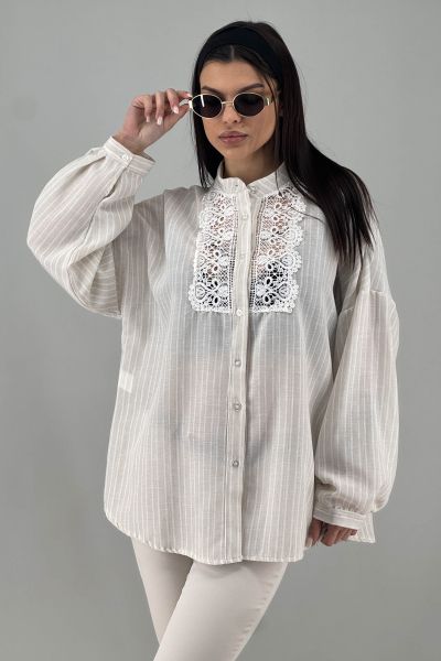 Дамска риза в екрю