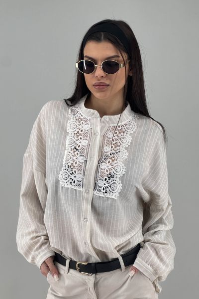 Дамска риза в екрю