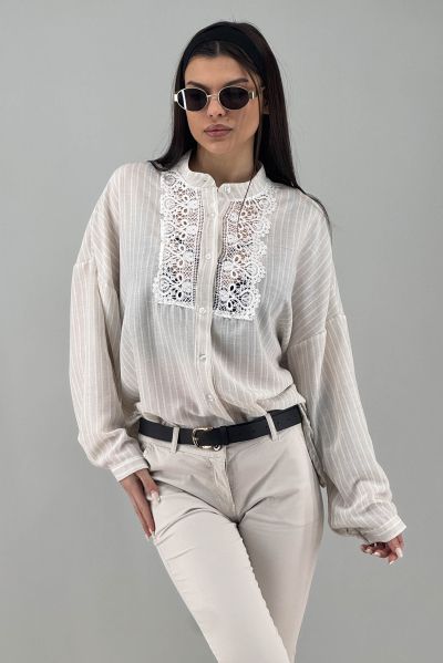 Дамска риза в екрю