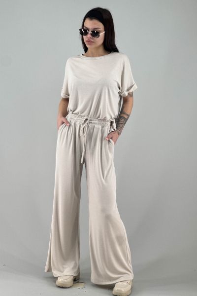 Дамски спортен панталон в екрю