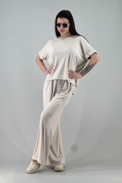 Дамски спортен панталон в екрю