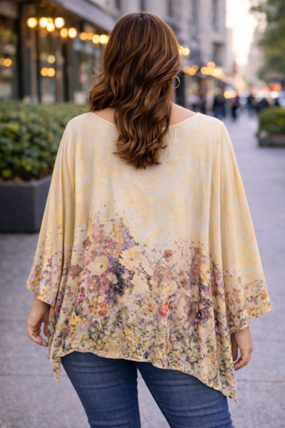 Дамска МАКСИ блуза в жълто