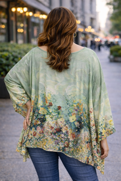 Дамска МАКСИ блуза в светло зелено