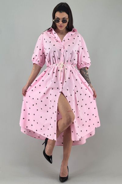 Рокля в розово с точки