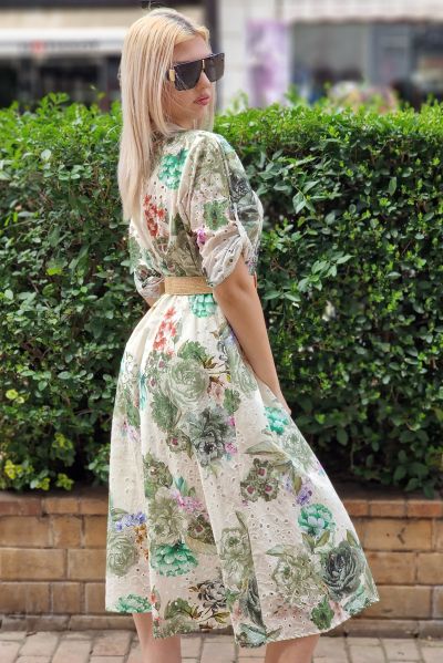 Рокля с бродерия от памук